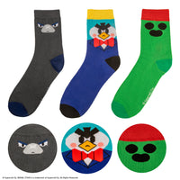 Set de 3 calcetines Spike, Crow y Mr. P