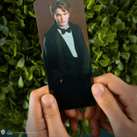 Penna a bacchetta Cedric Diggory con supporto e segnalibro lenticolare