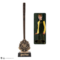 Penna a bacchetta Cedric Diggory con supporto e segnalibro lenticolare
