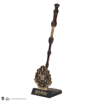 Penna a bacchetta di Albus Dumbledore con supporto e segnalibro lenticolare