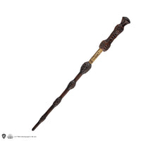 Penna a bacchetta di Albus Dumbledore con supporto e segnalibro lenticolare