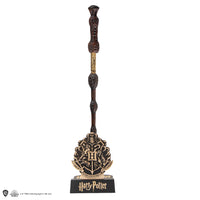 Penna a bacchetta di Albus Dumbledore con supporto e segnalibro lenticolare