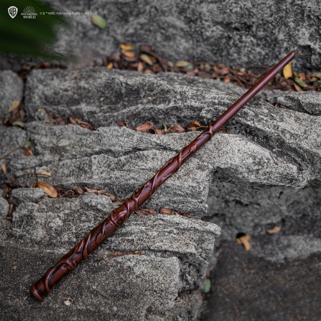 Penna a bacchetta di Hermione Granger con supporto e segnalibro lenticolare