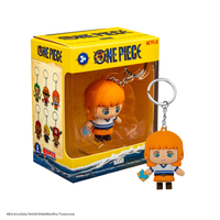 Offiziell lizenzierter Netflix One Piece Nami Gomee Keymate-Schlüsselanhänger in Sammlerbox-Verpackung auf weißem Hintergrund von Cinereplicas