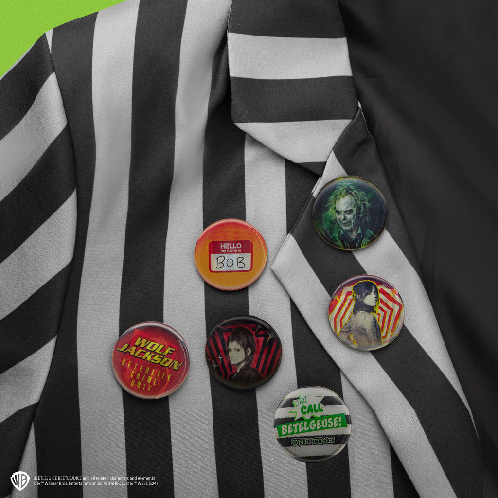 Ensemble de 6 badges lenticulaires Beetlejuice