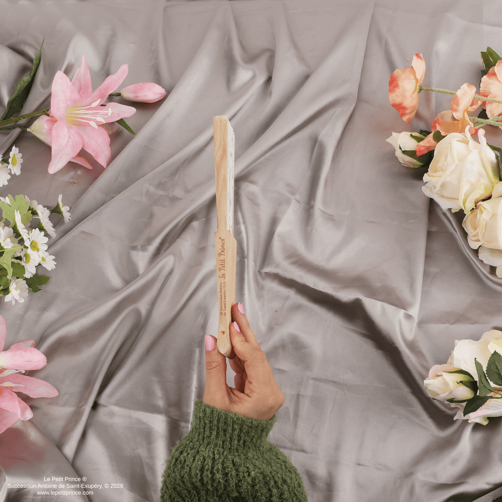 Wildflower Garden Wooden Fan