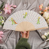 Wildflower Garden Wooden Fan