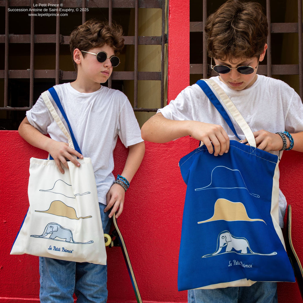 Bolsa tote de una boa constrictora digiriendo un elefante