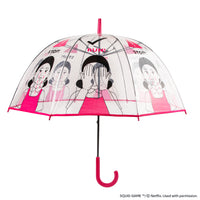 Parapluie transparent lumière rouge, lumière verte