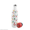 Isolierte Wasserflasche mit Weihnachtslichtern