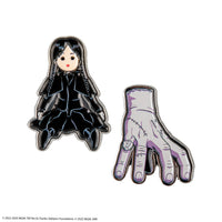 Set of 2 Wednesday Doll & Thing Pins