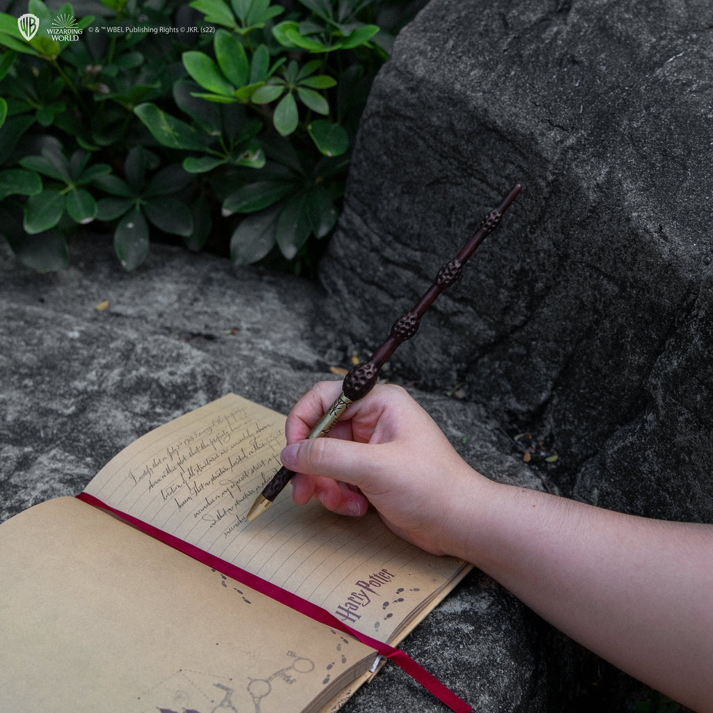 Albus Dumbledore Zauberstab-Stift mit Ständer und linsenförmigem Lesezeichen