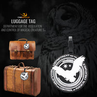 harry potter lugagge tag department for regulation and control of magical creatures suitcases